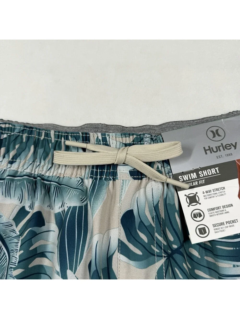 HURLEY Swim Trunks Surfer Board Shorts XL Palm Leaves Tree 8” Inseam NWT